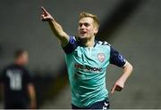 24 February 2017; Lukas Schubert of Derry City celebrates after scoring his side's fourth goal during the SSE Airtricity League Premier Division match between Bohemians and Derry City at Dalymount Park, in Dublin. Photo by Seb Daly/Sportsfile