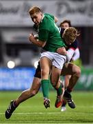 24 February 2017; Jordan Larmour of Ireland is tackled by Faraj Fartass of France during the RBS U20 Six Nations Rugby Championship match between Ireland and France at Donnybrook Stadium in Dublin. Photo by Ramsey Cardy/Sportsfile