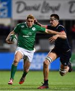 24 February 2017; Jordan Larmour of Ireland is tackled by Florian Verhaeghe of France during the RBS U20 Six Nations Rugby Championship match between Ireland and France at Donnybrook Stadium in Dublin. Photo by Ramsey Cardy/Sportsfile