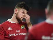 24 February 2017; Conor Oliver of Munster reacts after the Guinness PRO12 Round 16 match between Munster and Scarlets at Thomond Park in Limerick. Photo by Diarmuid Greene/Sportsfile