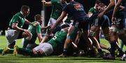 24 February 2017; Oisin Dowling of Ireland reaches in from the blindside to score his side's third try during the RBS U20 Six Nations Rugby Championship match between Ireland and France at Donnybrook Stadium, in Donnybrook, Dublin. Photo by Brendan Moran/Sportsfile