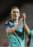 24 February 2017; Ronan Curtis of Derry City claps the supporters following his side's victory during the SSE Airtricity League Premier Division match between Bohemians and Derry City at Dalymount Park, in Dublin. Photo by Seb Daly/Sportsfile