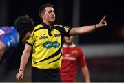 24 February 2017; Referee Daniel Jones during the Guinness PRO12 Round 16 match between Munster and Scarlets at Thomond Park in Limerick. Photo by Diarmuid Greene/Sportsfile