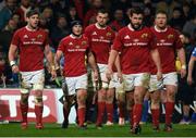 24 February 2017; Munster players react after conceding their third try during the Guinness PRO12 Round 16 match between Munster and Scarlets at Thomond Park in Limerick. Photo by Diarmuid Greene/Sportsfile