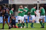 24 February 2017; Ireland players celebrate following their victory in the RBS U20 Six Nations Rugby Championship match between Ireland and France at Donnybrook Stadium in Dublin. Photo by Ramsey Cardy/Sportsfile