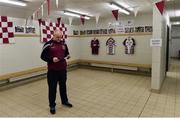 25 February 2017; Slaughtneil selector Joe McCloskey in the changing room before the AIB GAA Hurling All-Ireland Senior Club Championship Semi-Final match between Cuala and Slaughtneil at the Athletic Grounds in Armagh. Photo by Oliver McVeigh/Sportsfile