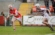 25 February 2017; Con O'Callaghan of Cuala in action against Meehaul McGrath of Slaughtneil during the AIB GAA Hurling All-Ireland Senior Club Championship Semi-Final match between Cuala and Slaughtneil at the Athletic Grounds in Armagh. Photo by Eóin Noonan/Sportsfile