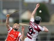 25 February 2017; Brendan Rodgers of Slaughtneil in action against Oisin Gough of Cuala during the AIB GAA Hurling All-Ireland Senior Club Championship Semi-Final match between Cuala and Slaughtneil at the Athletic Grounds in Armagh. Photo by Oliver McVeigh/Sportsfile
