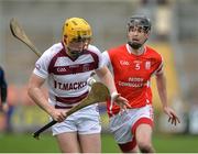 25 February 2017; Mark McGuigan of Slaughtneil in action against Sean Moran of Cuala during the AIB GAA Hurling All-Ireland Senior Club Championship Semi-Final match between Cuala and Slaughtneil at the Athletic Grounds in Armagh. Photo by Oliver McVeigh/Sportsfile