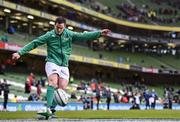 25 February 2017; Jonathan Sexton of Ireland practices his kicking prior to the RBS Six Nations Rugby Championship game between Ireland and France at the Aviva Stadium in Lansdowne Road, Dublin. Photo by Brendan Moran/Sportsfile
