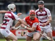 25 February 2017; David Tracey of Cuala in action against Cormac Doherty of Slaughtneil during the AIB GAA Hurling All-Ireland Senior Club Championship Semi-Final match between Cuala and Slaughtneil at the Athletic Grounds in Armagh. Photo by Eóin Noonan/Sportsfile