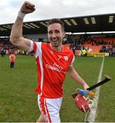 25 February 2017; John Sheanon of Cuala  celebrates after the AIB GAA Hurling All-Ireland Senior Club Championship Semi-Final match between Cuala and Slaughtneil at the Athletic Grounds in Armagh. Photo by Oliver McVeigh/Sportsfile