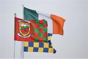 25 February 2017; A general view of the Mayo, Roscommon and Tricolour flags prior to the Allianz Football League Division 1 Round 3 match between Mayo and Roscommon at Elverys MacHale Park in Castlebar, Co Mayo. Photo by Seb Daly/Sportsfile