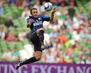 30 July 2011; Giampolo Pazzini, Inter Milan, shoots to score his side's second goal. Dublin Super Cup, Inter Milan v Glasgow Celtic FC, Aviva Stadium, Lansdowne Road, Dublin. Picture credit: David Maher / SPORTSFILE