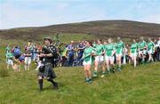 30 July 2011; Patrick Martin leads the procession playing the bag pipes before the start of the Camogie Poc Fada na hÉireann. Annaverna Mountains, Dundalk, Co. Louth. Picture credit: Ray Lohan / SPORTSFILE