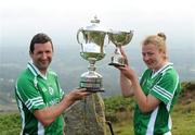 30 July 2011; Winner of the Poc Fada na hÉireann Tipperary's Brendan Cummins, left, and winner of the Camogie Poc Fada na hÉireann Waterford's Patricia Jackman. Annaverna Mountains, Dundalk, Co. Louth. Picture credit: Ray Lohan / SPORTSFILE