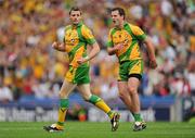 30 July 2011; Christie Toye, Donegal, celebrates after scoring his side's first goal, with team-mate Michael Murphy. GAA Football All-Ireland Senior Championship Quarter-Final, Donegal v Kildare, Croke Park, Dublin. Picture credit: Ray McManus / SPORTSFILE