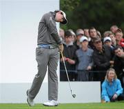 31 July 2011; Rory McIlroy after hitting a bad tee shot at the 10th during the final round of the 2011 Discover Ireland Irish Open Golf Championship, Killarney Golf & Fishing Club, Killarney, Co. Kerry. Picture credit: Matt Browne / SPORTSFILE