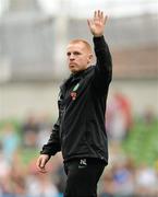 31 July 2011; Glasgow Celtic manager Neil Lennon waves to the crowd at the final whistle. Dublin Super Cup, Airtricity League XI v Glasgow Celtic FC, Aviva Stadium, Lansdowne Road, Dublin. Picture credit: Brendan Moran / SPORTSFILE