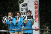 31 July 2011; Scoreboard attendants show their support for Simon Dyson on the 14th fairway during the final round of the 2011 Discover Ireland Irish Open Golf Championship, Killarney Golf & Fishing Club, Killarney, Co. Kerry. Picture credit: Matt Browne / SPORTSFILE