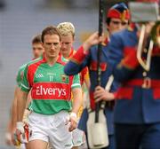 31 July 2011; The Mayo captain Alan Dillon leads his team behind the Artane School of Music Band in the traditional pre match parade. GAA Football All-Ireland Senior Championship Quarter-Final, Mayo v Cork, Croke Park, Dublin. Picture credit: Ray McManus / SPORTSFILE