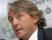 31 July 2011; Manchester City coach Roberto Mancini during the post match press conference. Dublin Super Cup, Inter Milan v Manchester City, Aviva Stadium, Lansdowne Road, Dublin. Photo by Sportsfile