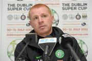 31 July 2011; Glasgow Celtic FC manager Neil Lennon during the post match press conference . Dublin Super Cup, Airtricity League XI v Glasgow Celtic FC, Aviva Stadium, Lansdowne Road, Dublin. Photo by Sportsfile