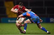 24 February 2017; Conor Oliver of Munster is tackled by Steff Hughes of Scarlets during the Guinness PRO12 Round 16 match between Munster and Scarlets at Thomond Park, in Limerick. Photo by Matt Browne/Sportsfile