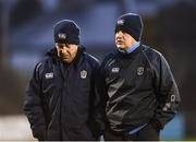 25 February 2017; Roscommon manager Kevin McStay, right, with selector Ger Dowd, left, prior to the Allianz Football League Division 1 Round 3 match between Mayo and Roscommon at Elverys MacHale Park in Castlebar, Co Mayo. Photo by Seb Daly/Sportsfile