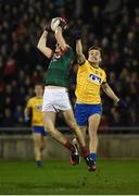 25 February 2017; Diarmuid O'Connor of Mayo in action against Enda Smith of Roscommon during the Allianz Football League Division 1 Round 3 match between Mayo and Roscommon at Elverys MacHale Park in Castlebar, Co Mayo. Photo by Seb Daly/Sportsfile