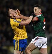 25 February 2017; Sean McDermott of Roscommon and Evan Regan of Mayo tussle off the ball during the Allianz Football League Division 1 Round 3 match between Mayo and Roscommon at Elverys MacHale Park in Castlebar, Co Mayo. Photo by Seb Daly/Sportsfile