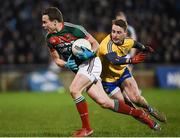 25 February 2017; Andy Moran of Mayo in action against Niall McInerney of Roscommon during the Allianz Football League Division 1 Round 3 match between Mayo and Roscommon at Elverys MacHale Park in Castlebar, Co Mayo. Photo by Seb Daly/Sportsfile