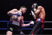 25 February 2017; Luke Keeler, left, in action against Lewis Taylor during their bout in the National Stadium in Dublin. Photo by Ramsey Cardy/Sportsfile