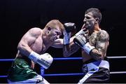 25 February 2017; Noel Murphy, left, in action against Avelino Vazquez during their bout in the National Stadium in Dublin. Photo by Ramsey Cardy/Sportsfile