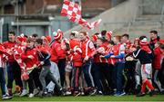 25 February 2017; Celebrations by Cuala players and fans after the final whistle in the AIB GAA Hurling All-Ireland Senior Club Championship Semi-Final match between Cuala and Slaughtneil at the Athletic Grounds in Armagh. Photo by Oliver McVeigh/Sportsfile