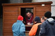 26 February 2017; Programme seller Burt Curran ahead of the the Allianz Football League Division 2 Round 3 match between Galway and Clare at Pearse Stadium in Galway. Photo by Ramsey Cardy/Sportsfile