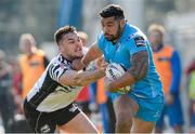 26 February 2017; Charles Piutau of Ulster is tackled by Llord Greeff of Zebre during the Guinness PRO12 Round 16 match between Zebre and Ulster at Stadio Sergio Lanfranchi in Parma, Italy. Photo by Massimiliano Pratelli/Sportsfile