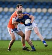 26 February 2017; Padraig McCormack of Longford in action against Jamie Clarke of Armagh during the Allianz Football League Division 3 Round 3 match between Longford and Armagh at Glennon Brothers Pearse Park in Longford. Photo by Ray McManus/Sportsfile
