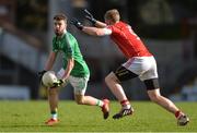 26 February 2017; James McMahon of Fermanagh in action against Ruairí Deane of Cork during the Allianz Football League Division 2 Round 3 match between Cork and Fermanagh at Páirc Uí Rinn in Cork. Photo by Piaras Ó Mídheach/Sportsfile