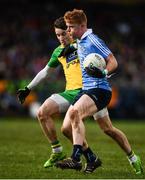26 February 2017; Conor McHugh of Dublin in action against Eóin McHugh of Donegal during the Allianz Football League Division 1 Round 3 match between Donegal and Dublin at MacCumhaill Park in Ballybofey, Co Donegal. Photo by Stephen McCarthy/Sportsfile