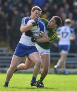 26 February 2017; Kieran Duffy of Monaghan in action against Jack Savage of Kerry during the Allianz Football League Division 1 Round 3 match between Kerry and Monaghan at Fitzgerald Stadium in Killarney, Co. Kerry. Photo by Brendan Moran/Sportsfile
