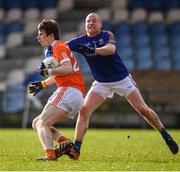 26 February 2017; Andrew Murinin of Armagh in action against Dermot Brady of Longford during the Allianz Football League Division 3 Round 3 match between Longford and Armagh at Glennon Brothers Pearse Park in Longford. Photo by Ray McManus/Sportsfile