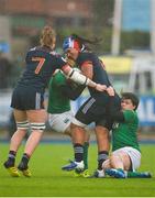 26 February 2017;  Safi N'Diaye of France in action against Claire Molloy, left and Ciara Griffin of Ireland during the RBS Women's Six Nations Rugby Championship match between Ireland and France at Donnybrook Stadium in Donnybrook, Dublin. Photo by Sam Barnes/Sportsfile