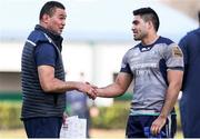 26 February 2017; Connacht head coach Pat Lam shakes hands with Nepia Fox-Matamua of Connacht following their side's victory after the Guinness PRO12 Round 16 match between Benetton Treviso and Connacht at Stadio Monigo in Treviso, Italy. Photo by Roberto Bregani/Sportsfile
