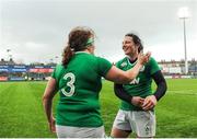 26 February 2017;  Ailis Egan, left and Paula Fitzpatrick of Ireland celebrate following the RBS Women's Six Nations Rugby Championship match between Ireland and France at Donnybrook Stadium in Donnybrook, Dublin. Photo by Sam Barnes/Sportsfile