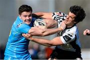 26 February 2017; Jacob Stockdale of Ulster is tackled by Serafin Bordoli of Zebre during the Guinness PRO12 Round 16 match between Zebre and Ulster at Stadio Sergio Lanfranchi in Parma, Italy. Photo by Massimiliano Pratelli/Sportsfile