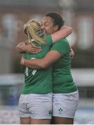 26 February 2017;  Ciara Cooney, left, and Sophie Spence of Ireland celebrate at the final whistle following the RBS Women's Six Nations Rugby Championship match between Ireland and France at Donnybrook Stadium in Donnybrook, Dublin. Photo by Sam Barnes/Sportsfile