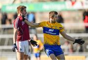26 February 2017; Gary O'Donnell of Galway tussles with Ciaran Russell of Clare during the Allianz Football League Division 2 Round 3 match between Galway and Clare at Pearse Stadium in Galway. Photo by Ramsey Cardy/Sportsfile
