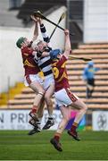 26 February 2017; Michael Carey of St Kieran’s College in action against Sean Bolger, left and Conor Drennan of Kilkenny CBS during the Top Oil Leinster Colleges senior hurling championship final between St Kieran's and Kilkenny CBS at Nowlan Park in Kilkenny. Photo by Seb Daly/Sportsfile