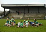 26 February 2017; Kerry players stretch, alongside trainer Ciaran McCabe, after victory over Monaghan in the Lidl Ladies Football National League Round 4 match between Kerry and Monaghan at Frank Sheehy Park in Listowel Co. Kerry. Photo by Diarmuid Greene/Sportsfile